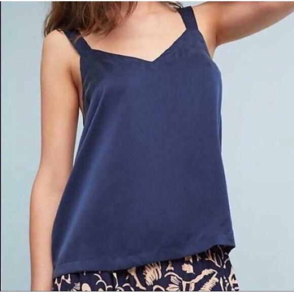 Floreat Anthro Silk Adjustable Strap Tank Top Blouse - Picture 1 of 7